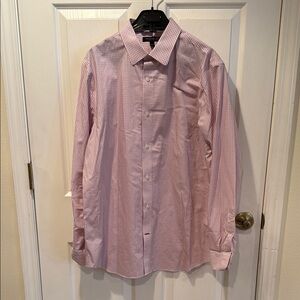 BANANA REPUBLIC Non-iron Cotton Pink Check Long Sleeve Button-down Shirt